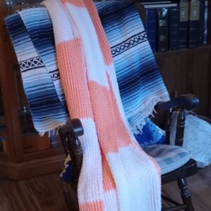 Patchwork knitted blanket